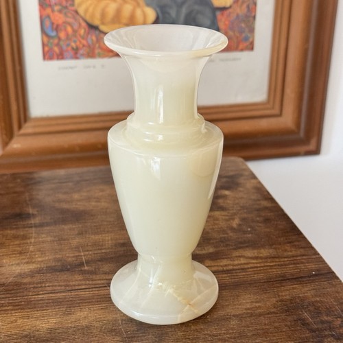 Vintage cream onyx - marble, vase