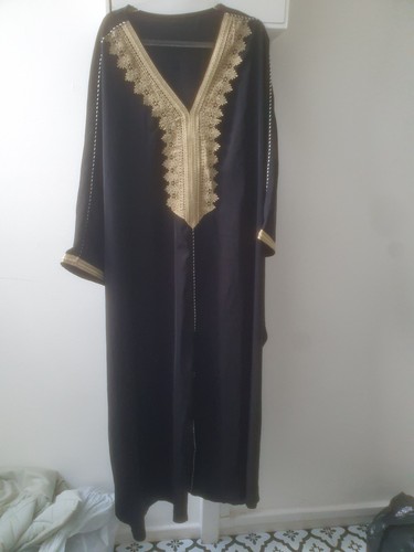 Black gold embroidered - , kaftan