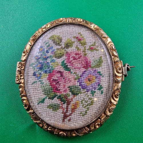 Vintage petit point floral