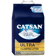 15L Catsan Ultra Clumping Odour Control Cat Litter 15 Litres (3x5L) Kitten