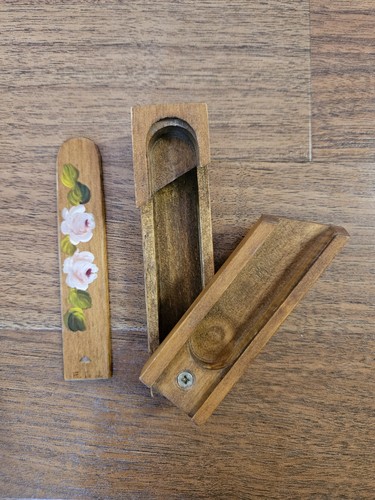 Antique wood slide - slide, box