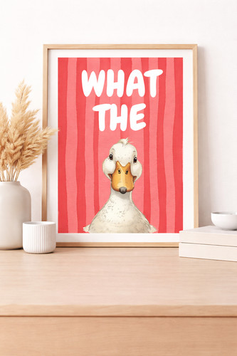 Funny duck wall art print - funny,