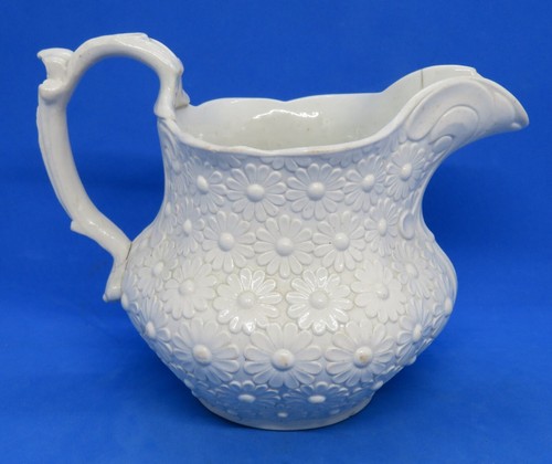 White moulded flower design