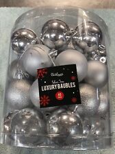40pk Silver Christmas Baubles 