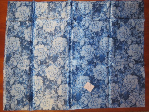 Blue floral dahlia satin - floral,