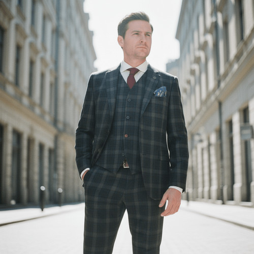 Tartan check suit - check,