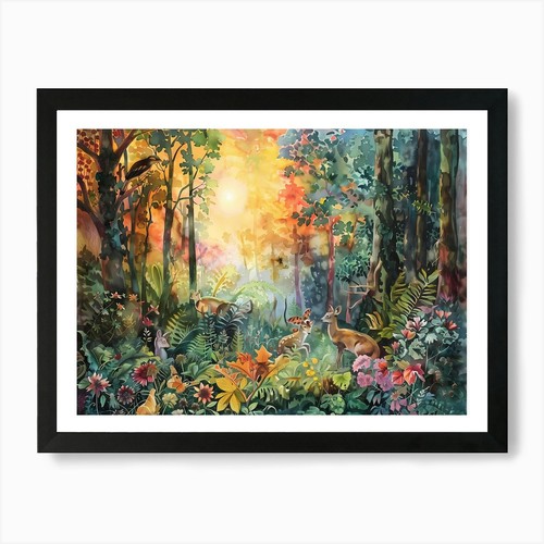 Forest art print framed - print,