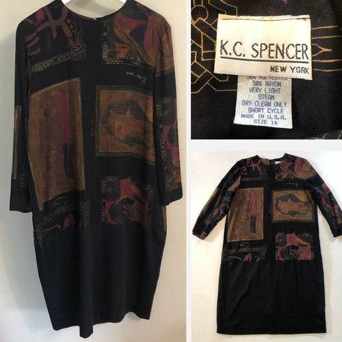 Vintage 80s art - art-to-wear, rayon