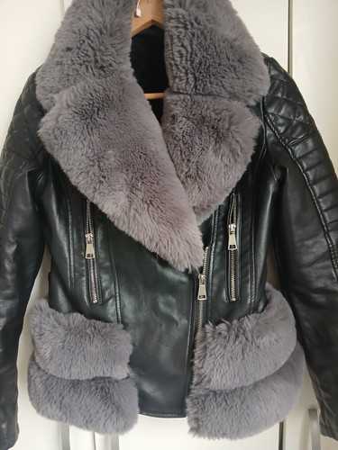 Ladies leather jacket - ladies, fur