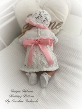 “Sakura” Dress Set knitting pattern for Reborn doll 16 -22” or 0-3 Mth Baby