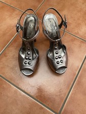 NEXT Ladies Pewter High Heel Platform Shoes Size 5