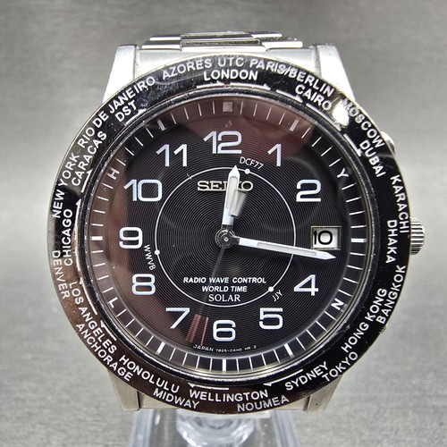 Seiko solar world time watch - seiko,