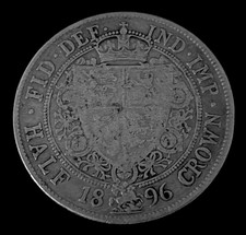 1896 Half Crown Coin Veil Head