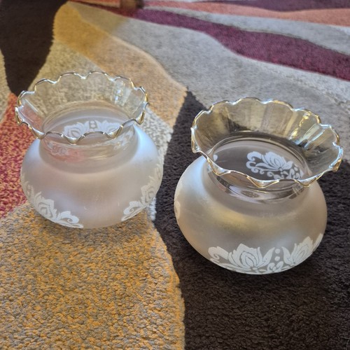 Floral frosted tulip glass - frosted,