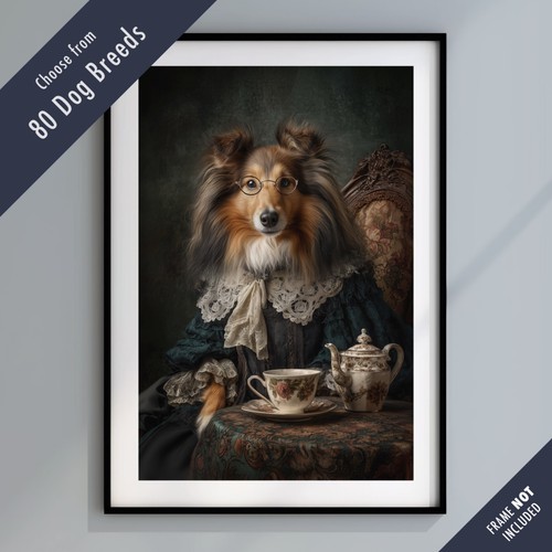 Dressed dog tea - party, portrait
