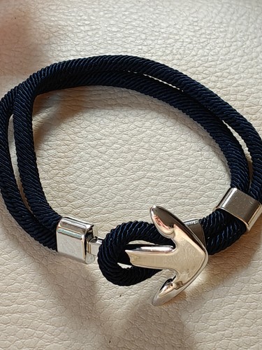 Navy rope bracelet with - rope, an