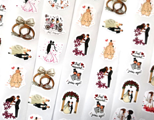Wedding stickers 2cm small - stickers,
