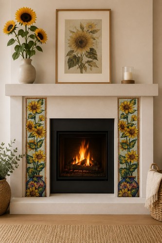 Sunflowers ceramic tile mural - sunflowers,