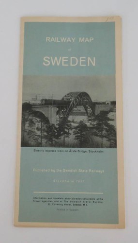 1937 railway map - railway, sweden