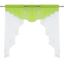 Voile panel curtains kitchen bistro small window green W x H 80x80 cm Pack of 2