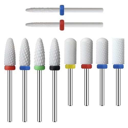 Ceramic nail drill bits 10pcs - ceramic,