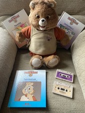 Vintage 1985 Teddy Ruxpin World Of Wonder Talking Bear Books Cassettes
