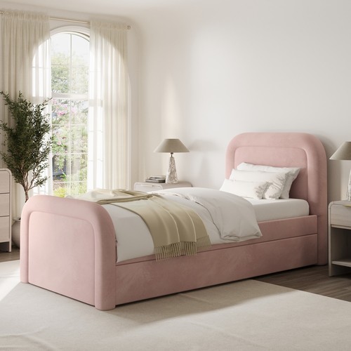 Pink velvet single - velvet, bed