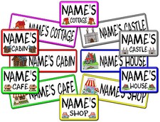 Personalised Childrens Kids Metal Name Plate ideal for Little Tikes Houses Etc.