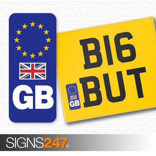 Number plate sticker with - number,