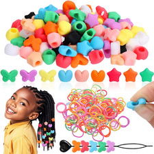 90Pcs Silicone Hair Beads for