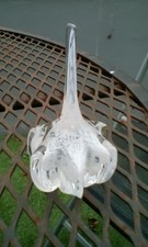 Shapely Caithness Glass Scotland  Pronged Ring Stand - Clear & White