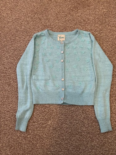 Yumi girl turquoise cardigan - girl,