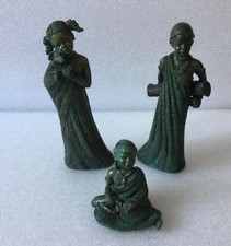 Vintage Kenton Masai African Tribal Bronze Effect Resin Figure x 3