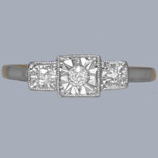 Art Deco Diamond Trilogy Ring