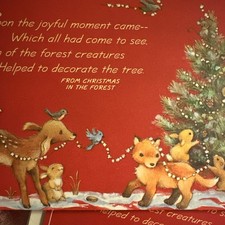 Vtg Christmas Card Unused Deer