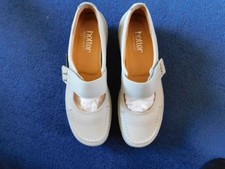 Hotter Ladies Duck Egg Blue Flat Strap Leather Shoes UK 6