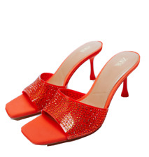 Zara  Vinyl Sparkly Rhinestone Sandals Orange  Sizes 4  (Eur 37)