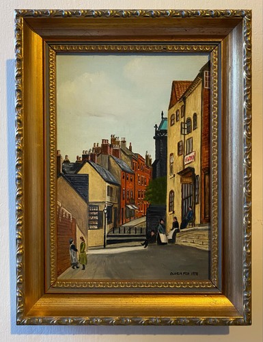 Vintage oil painting - , barley