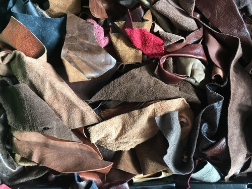 Leather hide offcuts scrap - hide,