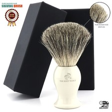 Shaving Brush 100% Pure Badger Hair Shaving Brush Ivory in Metal Handle for Men