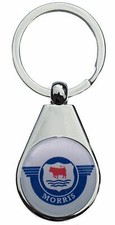 MORRIS CLASSIC CAR  CHROME KEYRING PEAR STYLE SHAPE