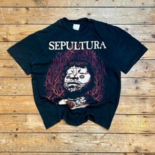 Rare Hanes 1996 Sepultura The Roots Showcase Tour Band Music Metal T-Shirt XL
