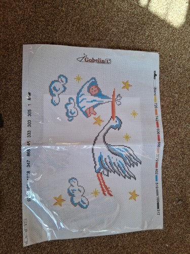 Printed cross stitch - cross, birth