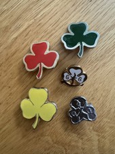 5 Vintage 1980sMetal Enamel Trefoil Girl Guides Pin Badges