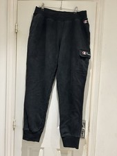 Champion Reverse Weave, Mens Tracksuit Bottoms, Black. Button Up Pocket.  XL