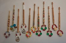 Vintage lacemaking bobbins, used but good condition, mixed materials