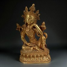 Crowned Guan Yin Buddha Bronze