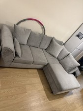 Harriet Crushed Chenille Light Grey Corner Sofas, 4/3/2 Seater and Armchair