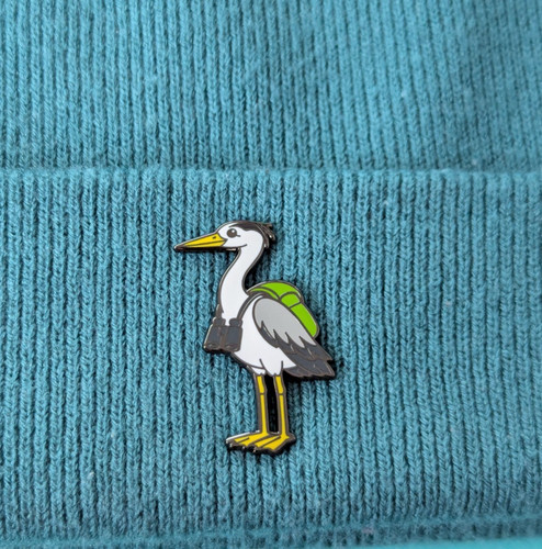 Heron enamel pin badge - heron,
