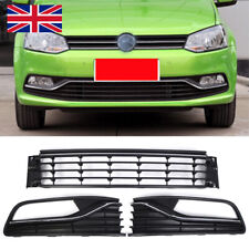 FOR VW POLO 6R 2014-2017 NEW FRONT BUMPER LOWER CENTER GRILLE WITH FOG UK GRILL